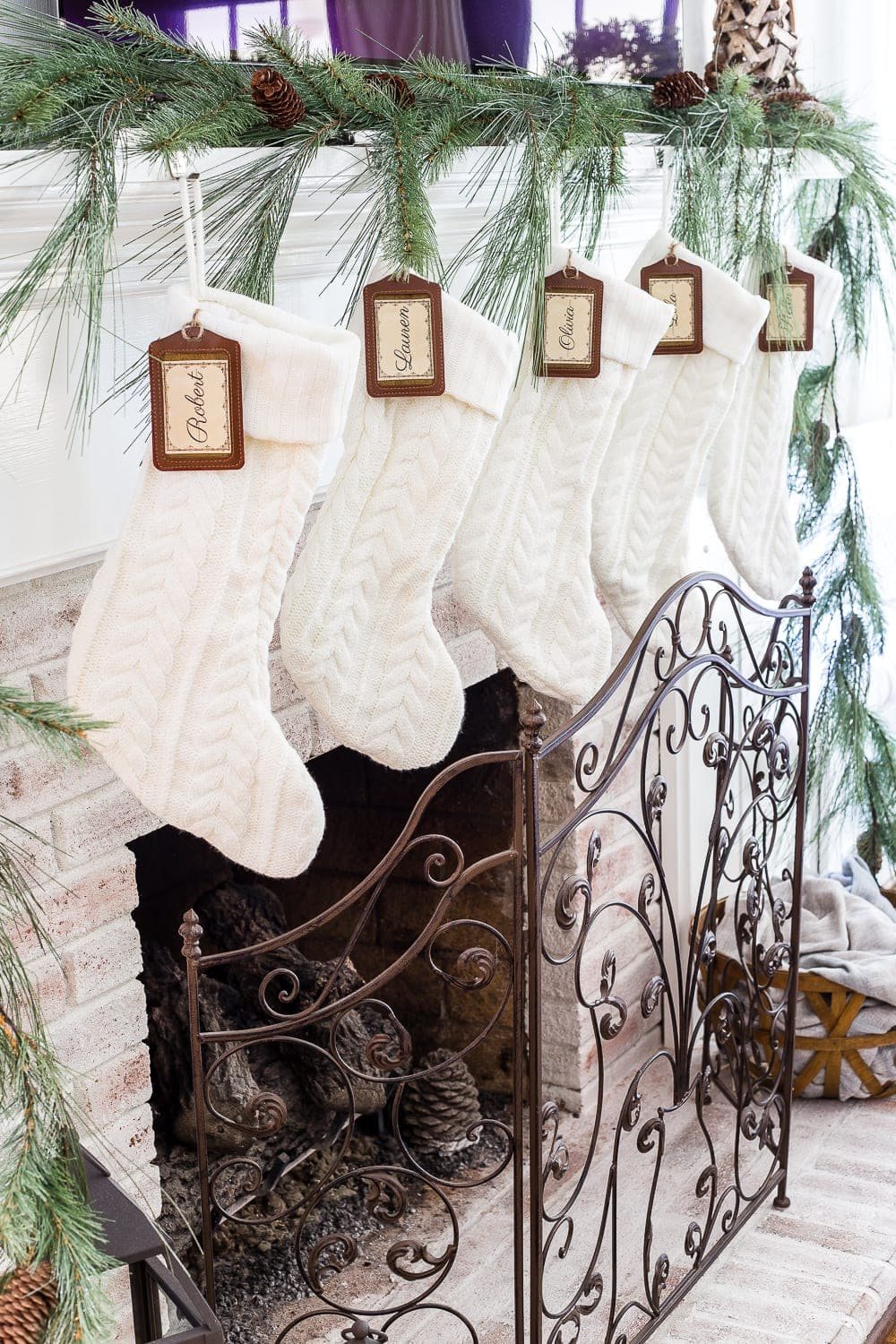 Seasonal Simplicity Christmas Living Room | unigumushane.com - A tour of a neutral Christmas living room with simple, natural decor, mercury glass, and a modern rustic vibe. #christmaslivingroom #neutralchristmas #christmasdecor