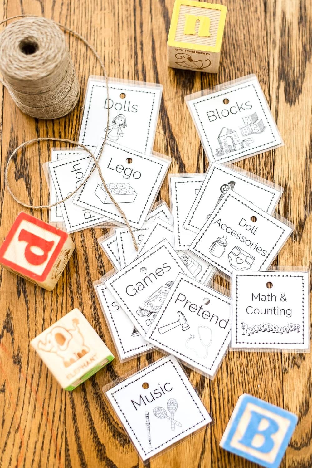 Toy Organization Printable Labels and Playroom Storage