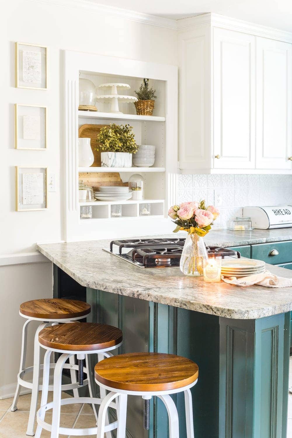 Simple Spring Home Tour | Kitchen decorated with a few small spring touches