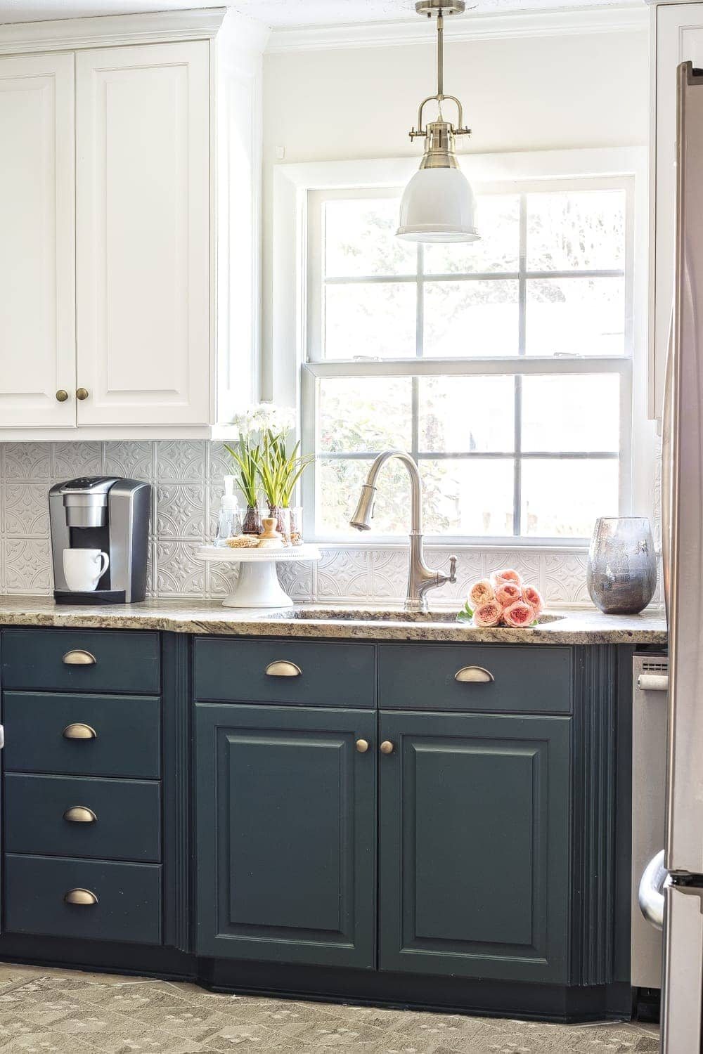 Simple Spring Home Tour | Kitchen decorated with a few small spring touches