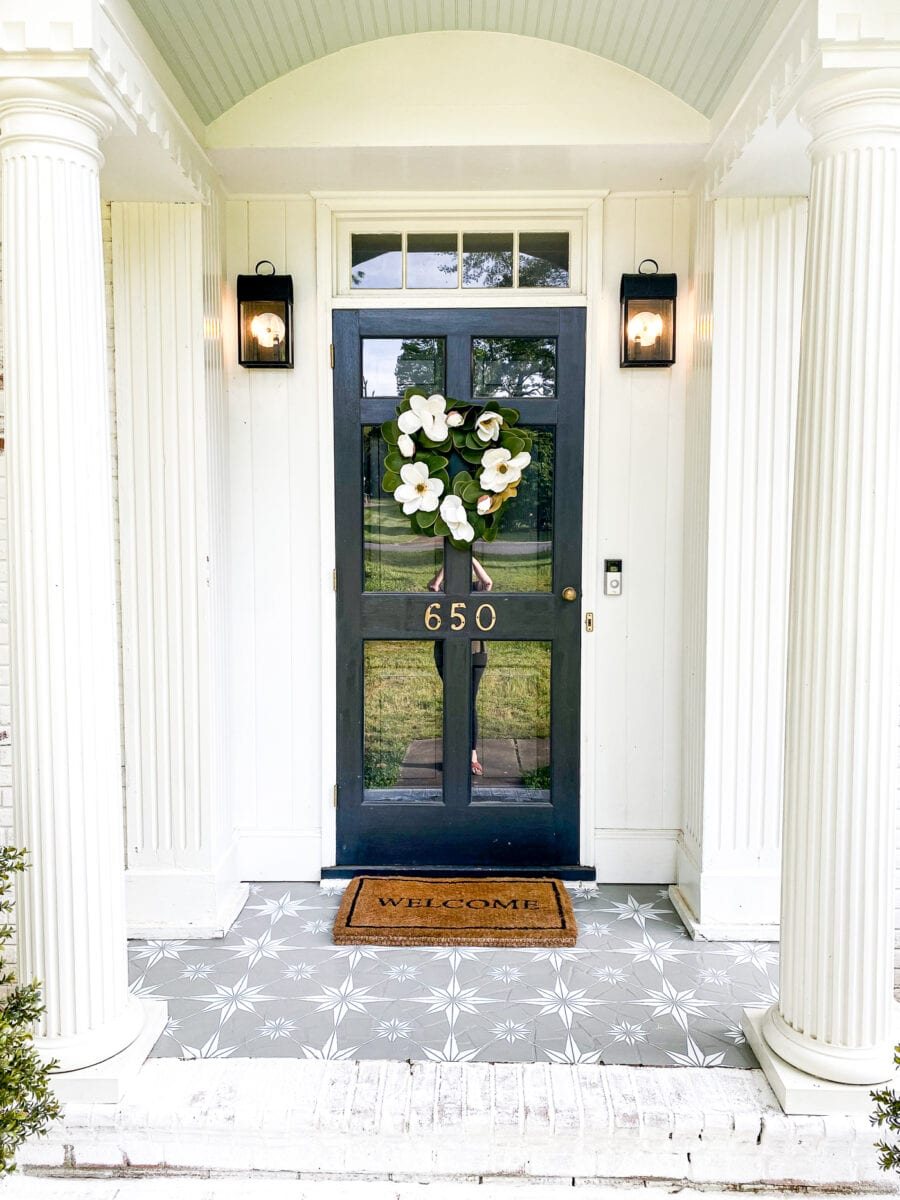Porch floor makeover using porch paint