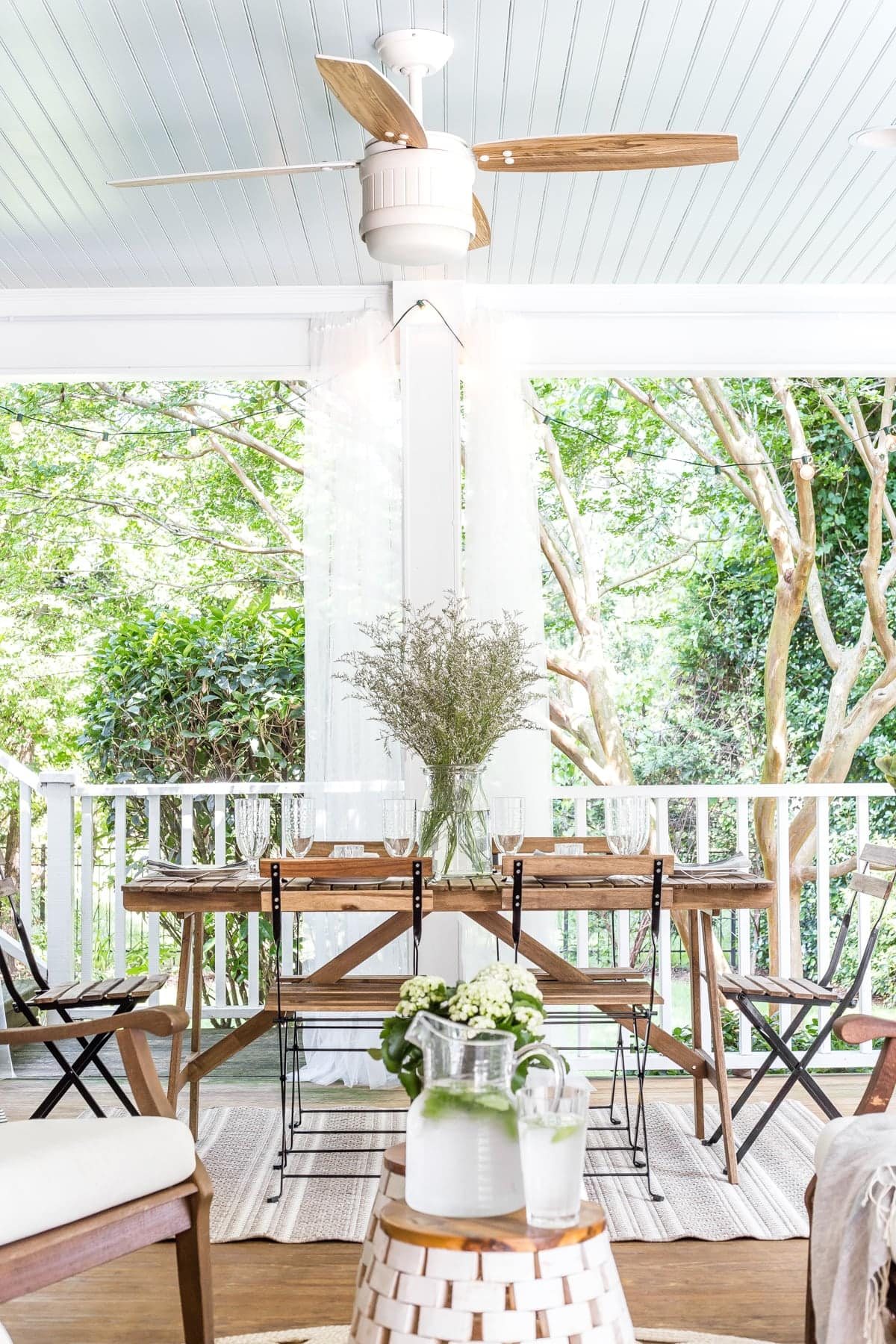 back porch summer outdoor dining table