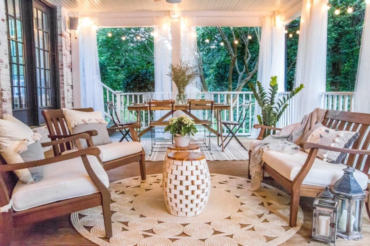 nighttime back porch