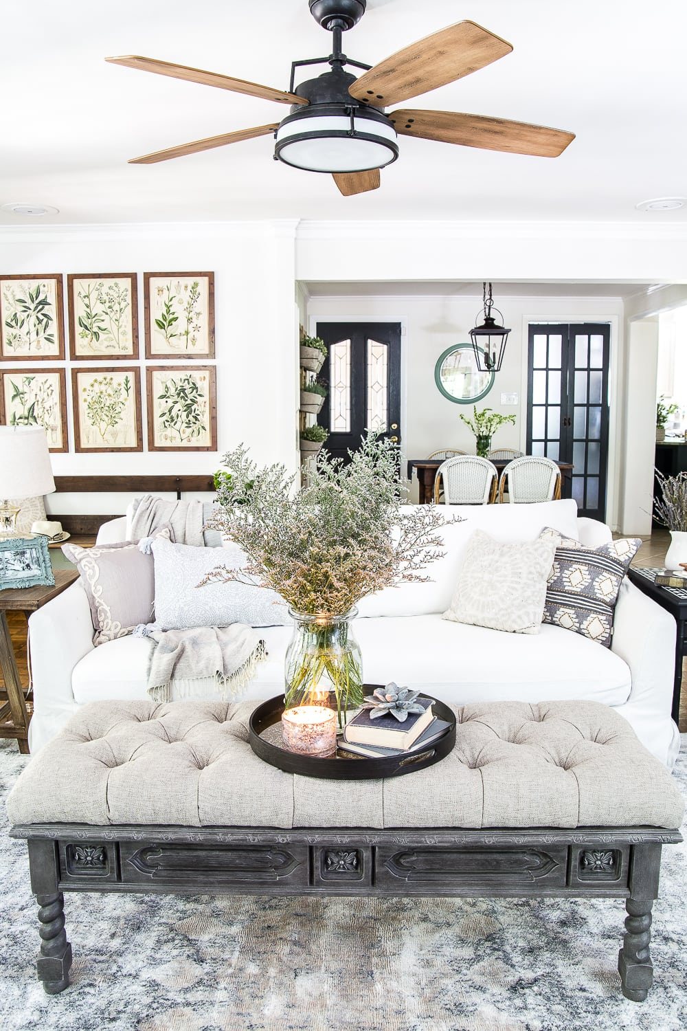 light and airy summer living room