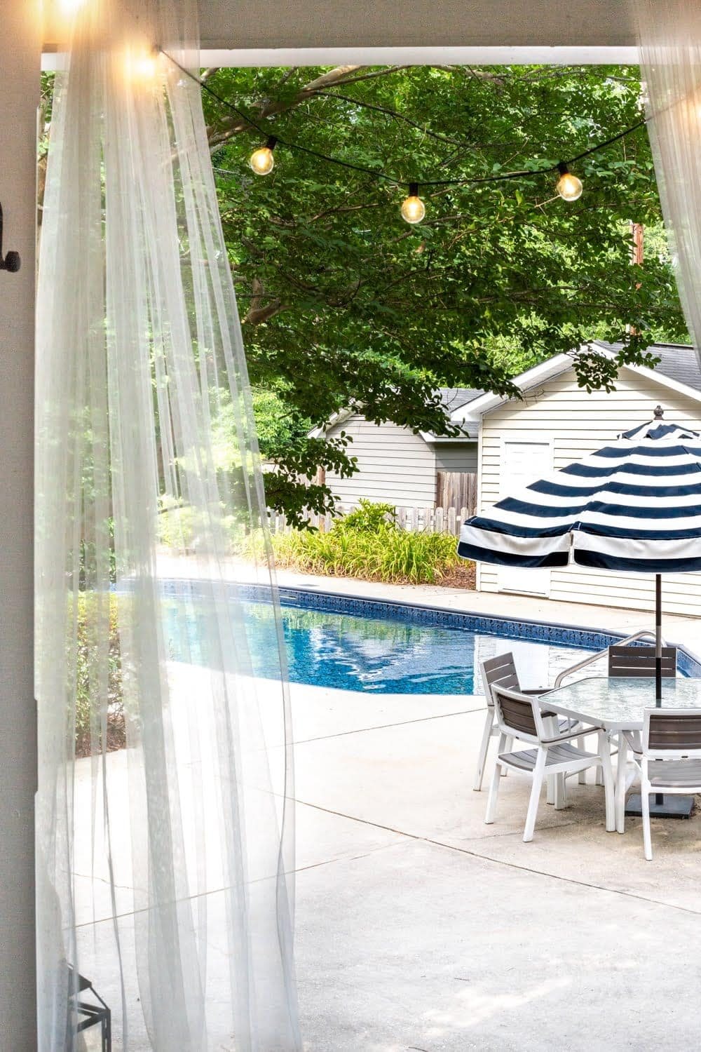 Swimming Pool Liner Makeover Reveal | vinyl pool liner using GLI Pool Products's TrueStone Collection