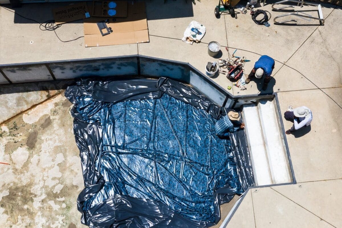 Swimming Pool Liner Makeover Reveal | vinyl liner replacement
