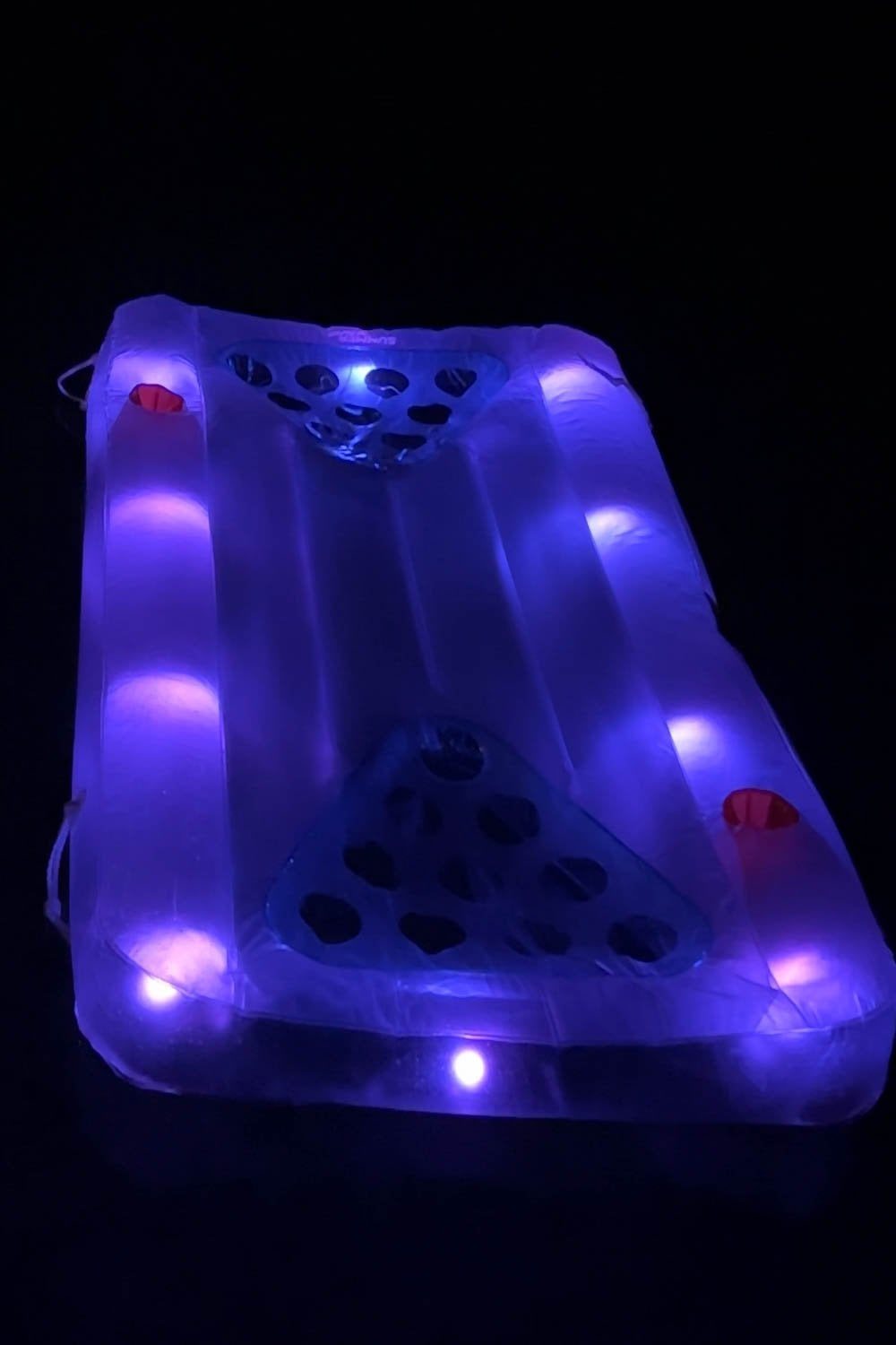 light up beer pong pool float glowing in the dark in water