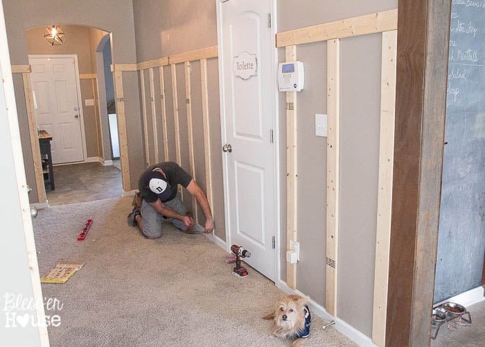 nailing battens to wall