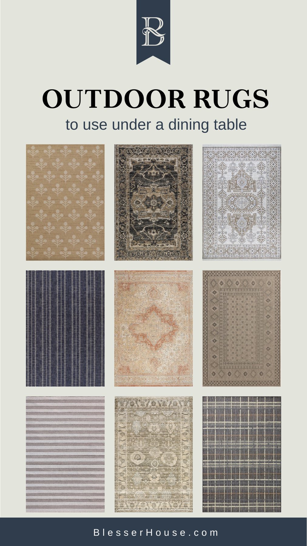 outdoor rugs to use under dining tables