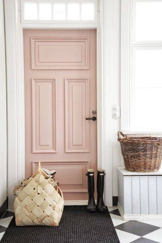 Farrow and Ball Pink Ground - pink paint on a door