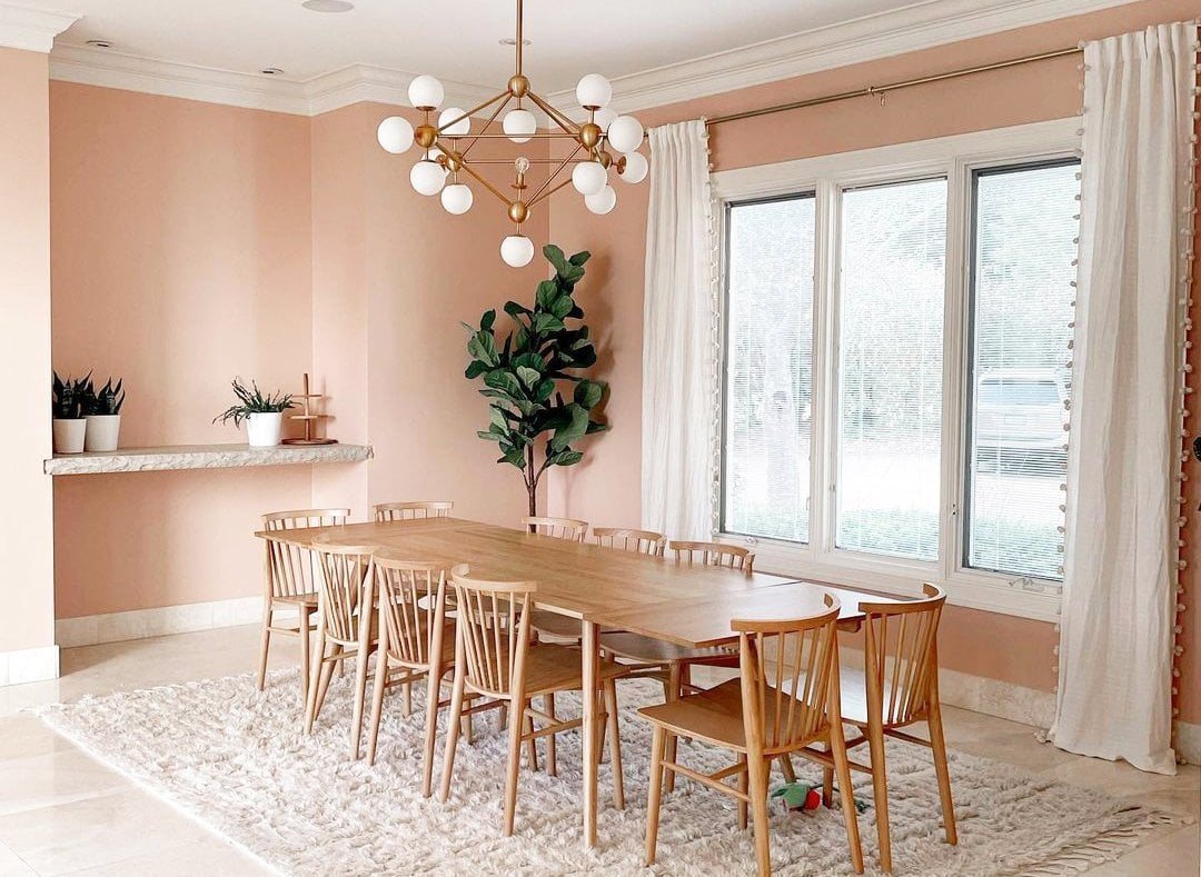 Clare Meet Cute - pink paint in a dining room
