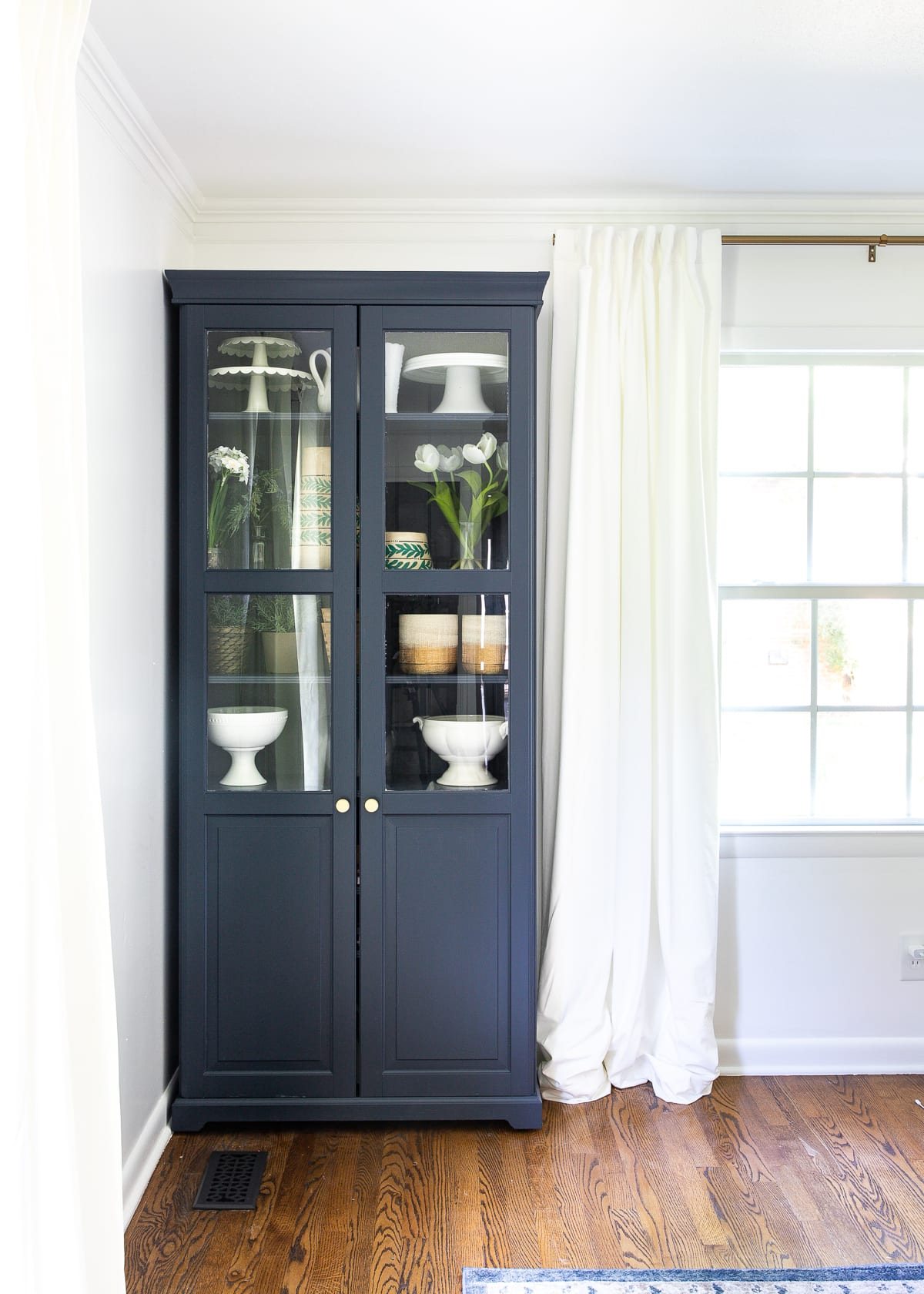 Benjamin Moore Hale Navy on office cabinet