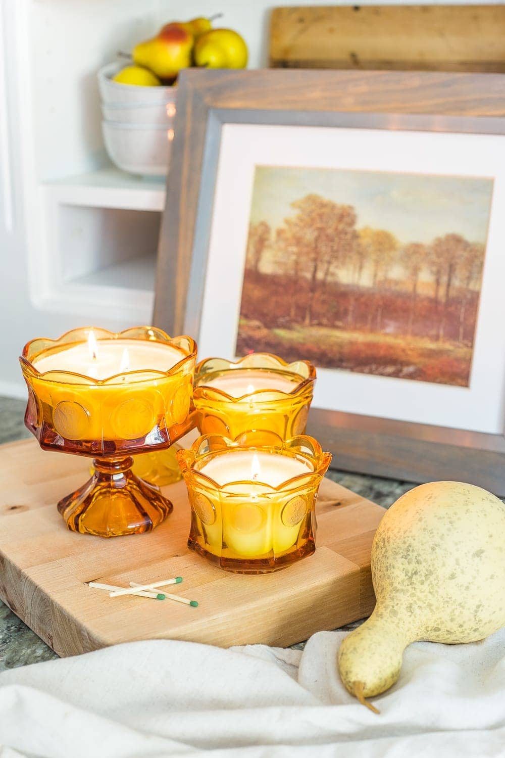 A basic, beginner's step-by-step tutorial for making soy wax candles from repurposed secondhand candy dishes, tea cups, bowls, and jars.