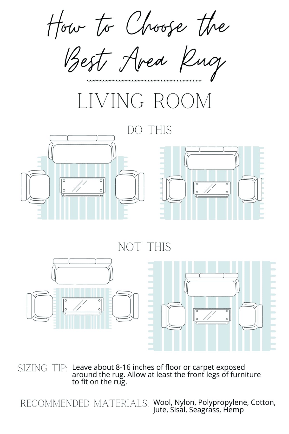 how to choose an area rug in a living room