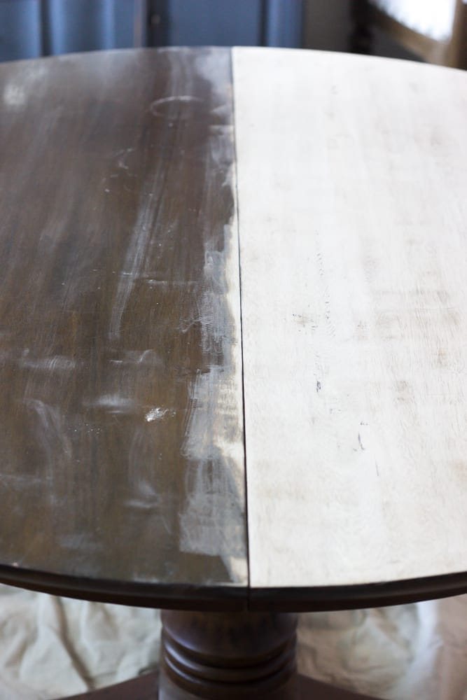 Weathered Oak Dining Table Makeover | unigumushane.com - A thrifted banged up dining table gets a simple weathered oak finish for a high-end designer look. This tutorial is so easy!