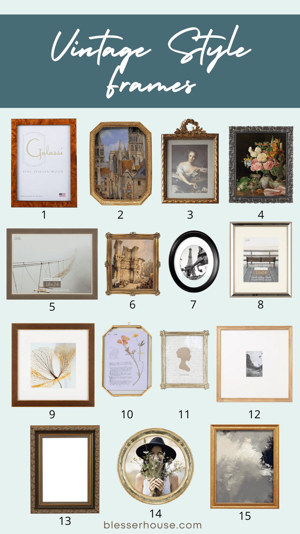 vintage style picture frames