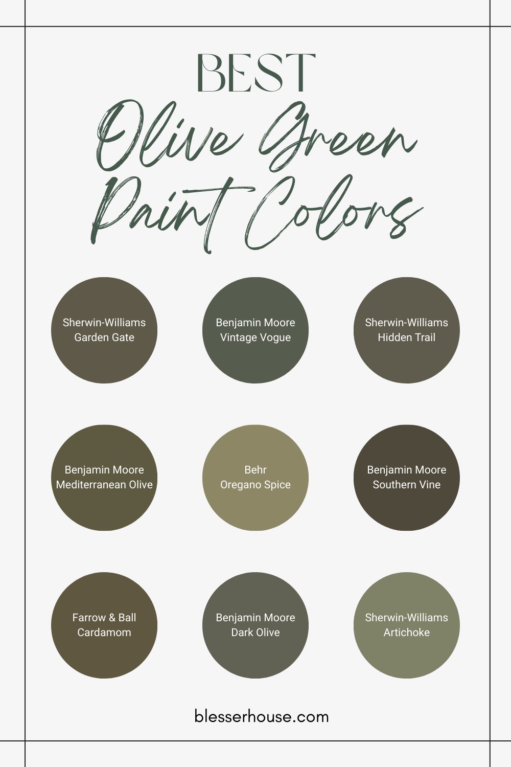 best olive green paint colors