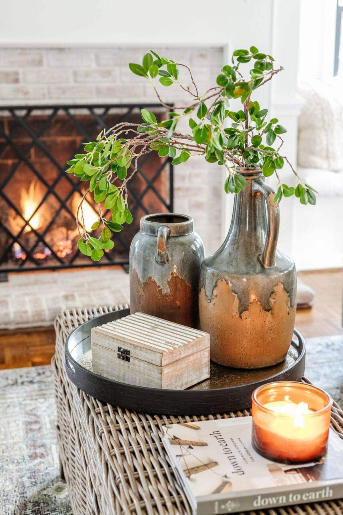 Winter Decor on a Coffee Table