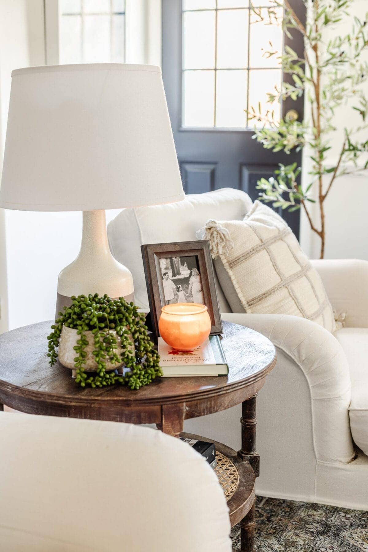 Winter Decor on an End Table