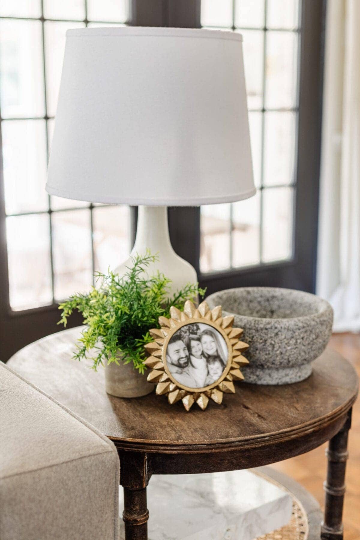 Winter Decor on an End Table