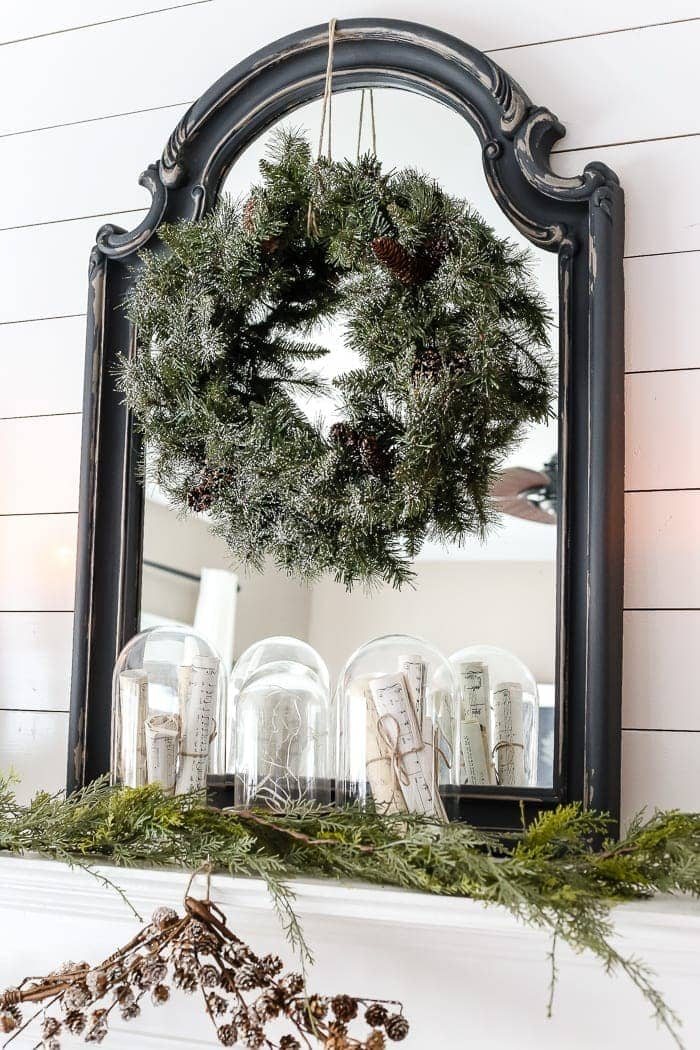 After-Christmas Winter Mantel and Living Room | unigumushane.com - A tour of an after-Christmas winter mantel and living room with thrifty ideas and creative budget decor to help bring warmth and life to your home.