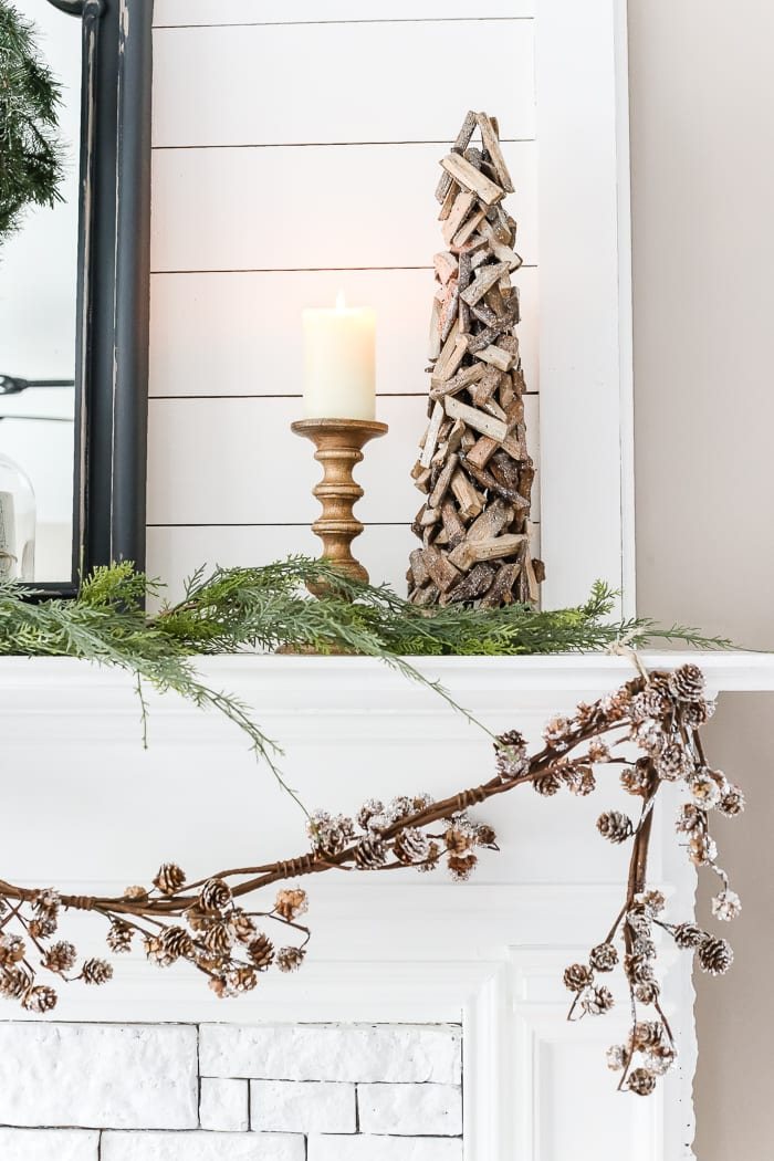 After-Christmas Winter Mantel and Living Room | unigumushane.com - A tour of an after-Christmas winter mantel and living room with thrifty ideas and creative budget decor to help bring warmth and life to your home.