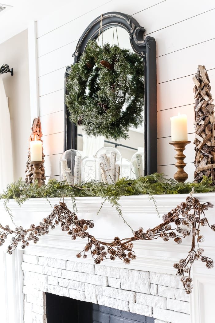 After-Christmas Winter Mantel and Living Room | unigumushane.com - A tour of an after-Christmas winter mantel and living room with thrifty ideas and creative budget decor to help bring warmth and life to your home.