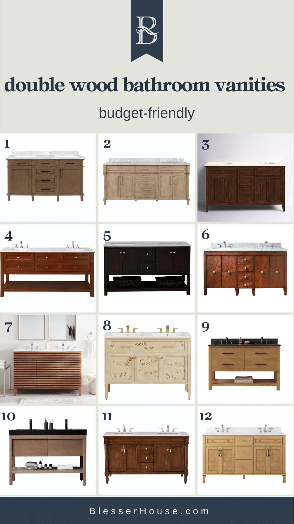 double wood bathroom vanities under $2000