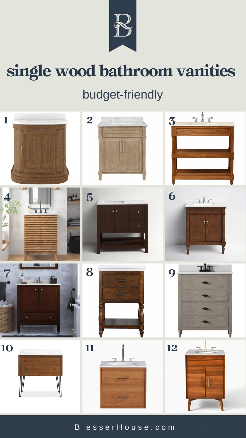 single wood bathroom vanities under $1000