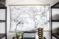 DIY Vintage Pull Down Map Tutorial for Wall Decor