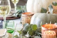 Green and Copper Thanksgiving Tablescape with Printable