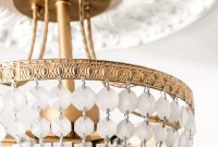 DIY Antique Gold Frosted Crystal Light Fixture Makeover
