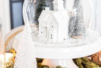DIY Christmas Village Snow Globe Centerpiece