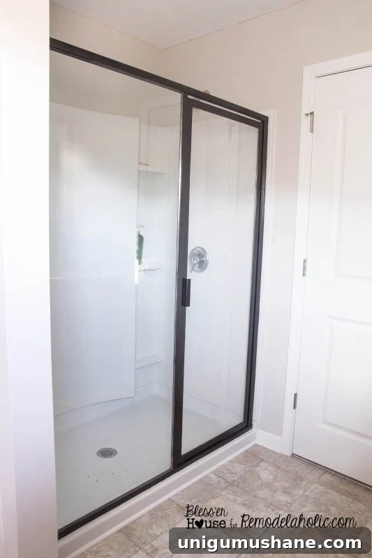how to paint a shower door to look like a factory window, industrial style