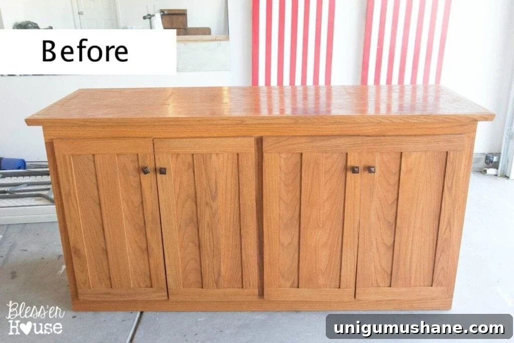 Upcycle a Media Stand into a Stylish Buffet Table 2 Media Stand to Buffet Table Makeover | Bless'er House