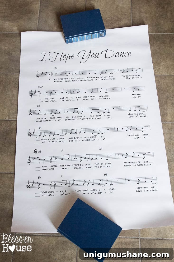 DIY Oversized Sheet Music Wall Art Tutorial 6 DIY Oversized Sheet Music Wooden Sign - RH Baby and Child KnockOff | Bless'er House