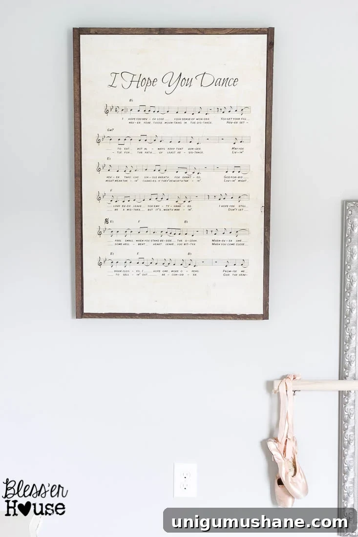 DIY Oversized Sheet Music Wall Art Tutorial 9 DIY Oversized Sheet Music Wooden Sign - RH Baby and Child KnockOff | Bless'er House
