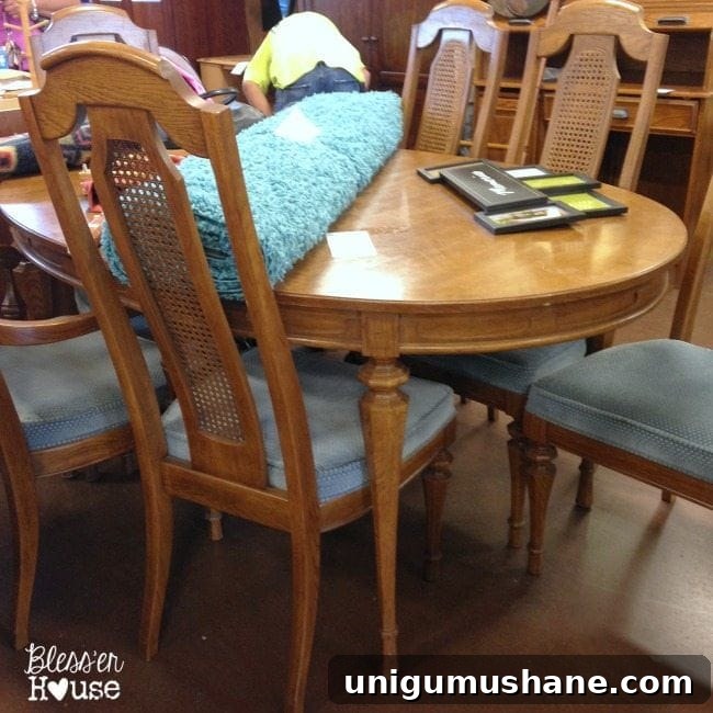 Insider Goodwill Thrift Shopping Tips From the Pros 14 12 Goodwill Shopping Secrets Revealed | Bless'er House -- dining room furniture is something I always keep my eye open for at Goodwill. So much potential!
