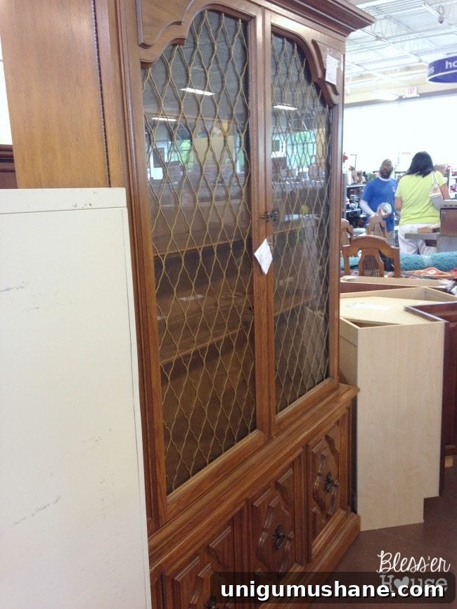 Insider Goodwill Thrift Shopping Tips From the Pros 15 12 Goodwill Shopping Secrets Revealed | Bless'er House - this china cabinet was stashed away in a Goodwill near me. There's so much you can do to repurpose and upgrade this kind of furniture - and for SO cheap!