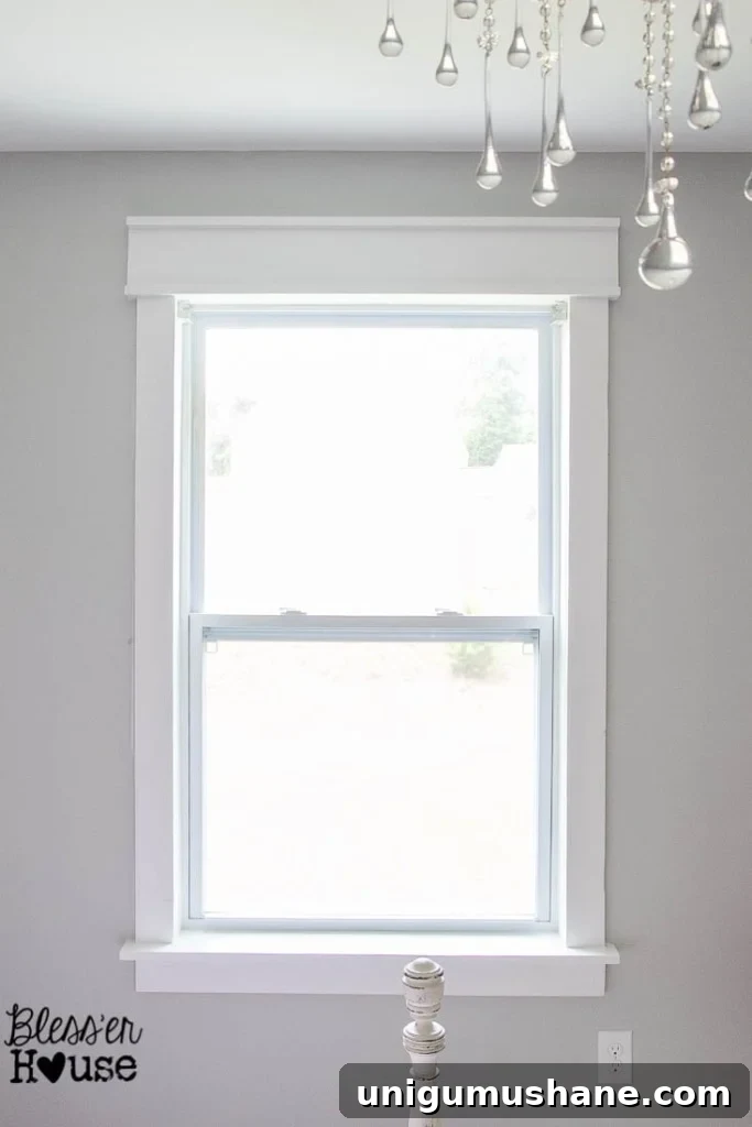 DIY Window Trim: Install Molding Without Miter Cuts 12 finished interior window trim painted and caulked using basic lumber with no miter cuts