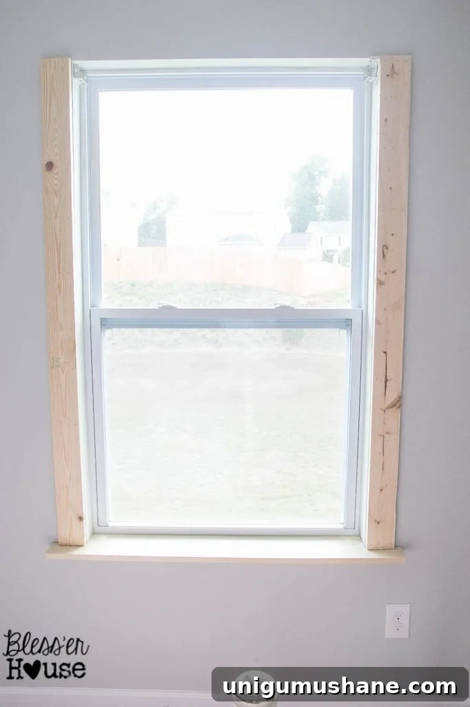 DIY Window Trim: Install Molding Without Miter Cuts 7 how to trim a window by adding 1x4 boards for basic window trim