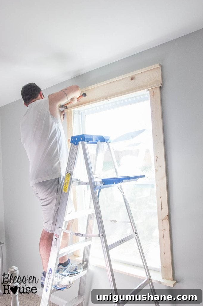 DIY Window Trim: Install Molding Without Miter Cuts 8 making a header for interior window casing without miter cuts