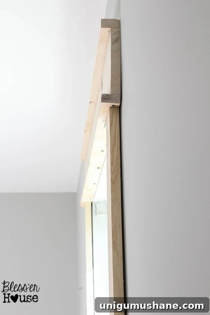 DIY Window Trim: Install Molding Without Miter Cuts 10 side view of DIY window trim before adding caulk - gaps happen and can be fixed