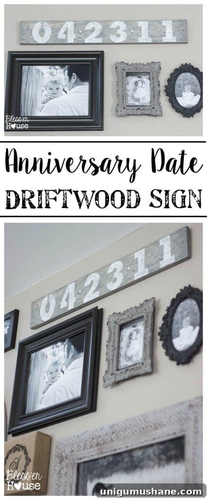 Anniversary Date Driftwood Sign | Bless'er House
