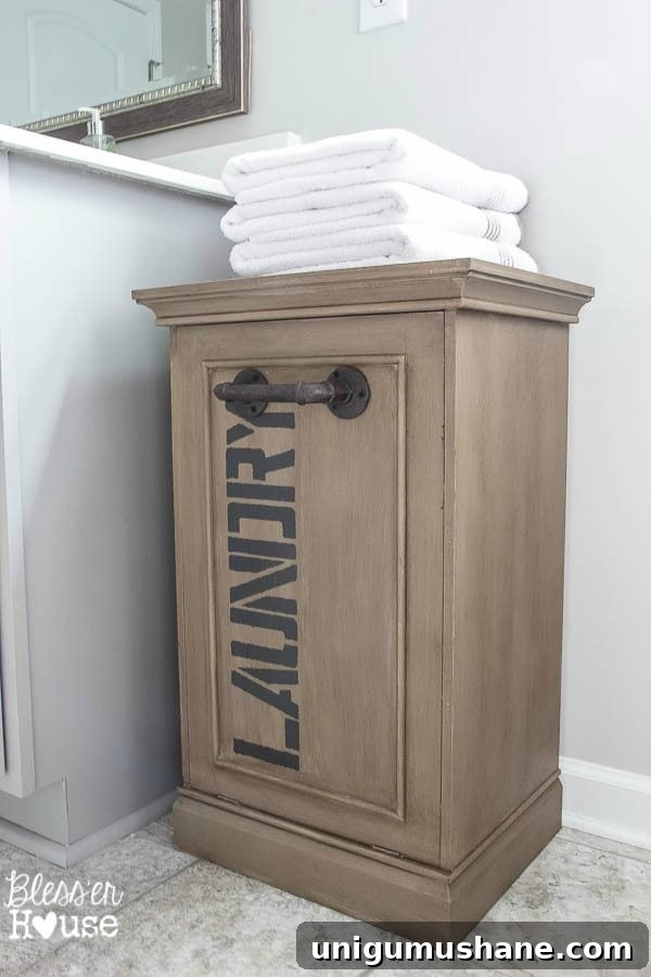 DIY Industrial Laundry Hamper Makeover 8 Industrial Style Laundry Hamper Makeover | Bless'er House