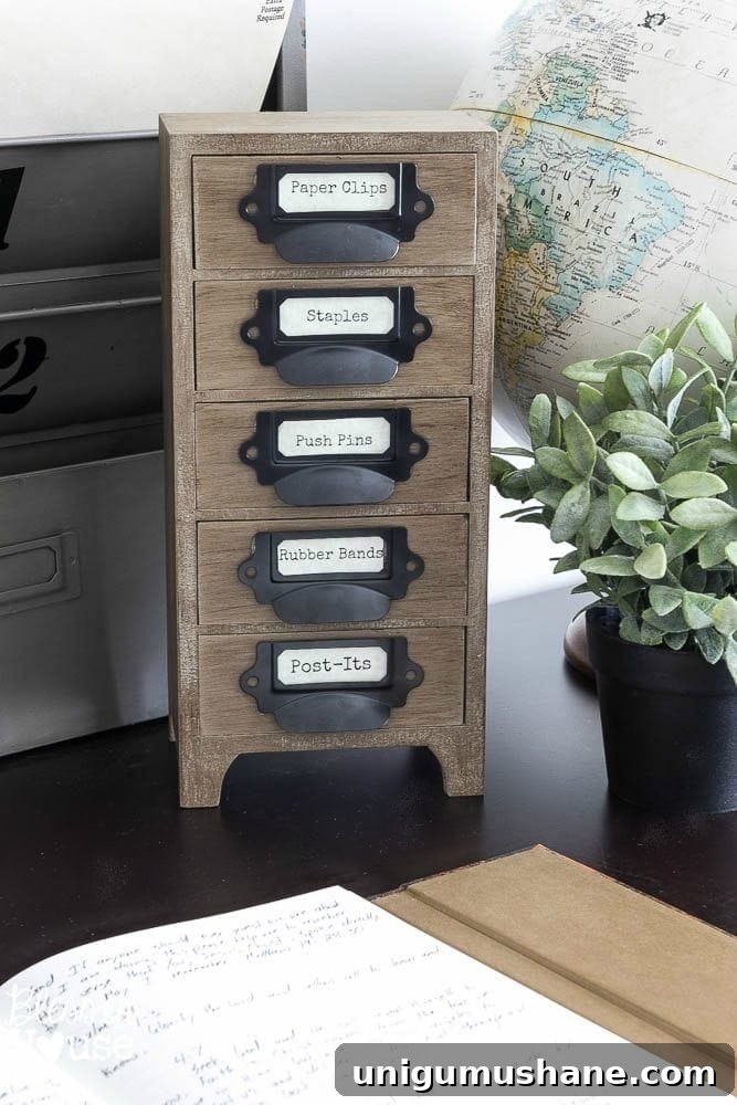Industrial Office Organizer: Desk Supply Storage 8 Industrial Office Supply Organizer From an Old Jewelry Box | Bless'er House