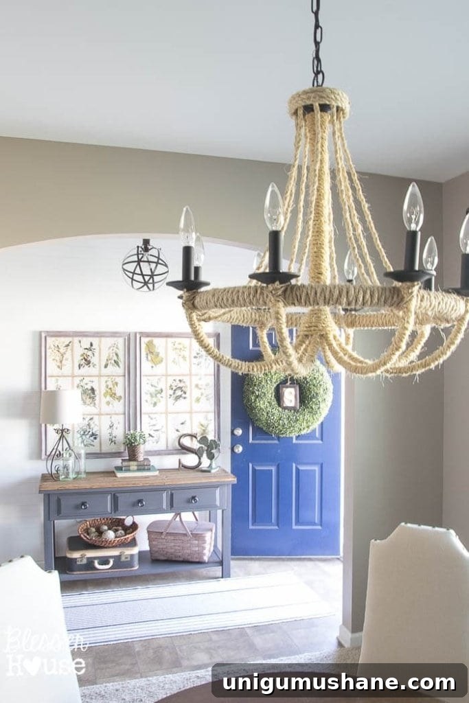 DIY Console Table Makeover: Foyer Reveal and Before After 10 Modern Farmhouse Foyer Makeover | Bless'er House