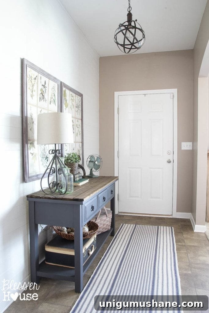 Affordable DIY Board and Batten: Step-by-Step Wall Tutorial 3 foyer before board and batten