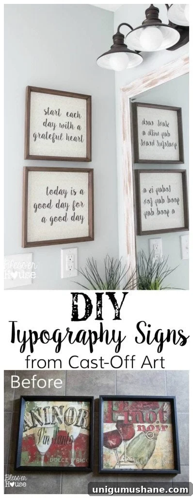 Turn Recycled Art into Typography Signs 11 DIY Typography Signs from Cast-Off Art | Bless'er House