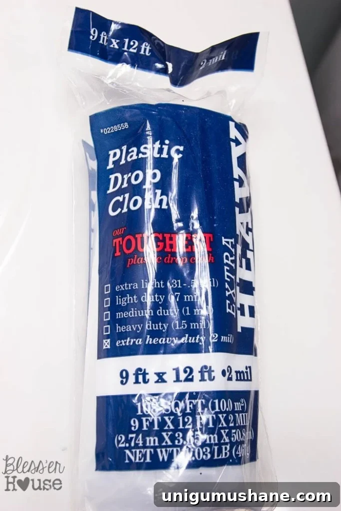 How to Spray Paint Bathroom Fixtures: Step-by-Step Tips 6 plastic drop cloth for spray painting shower fixtures